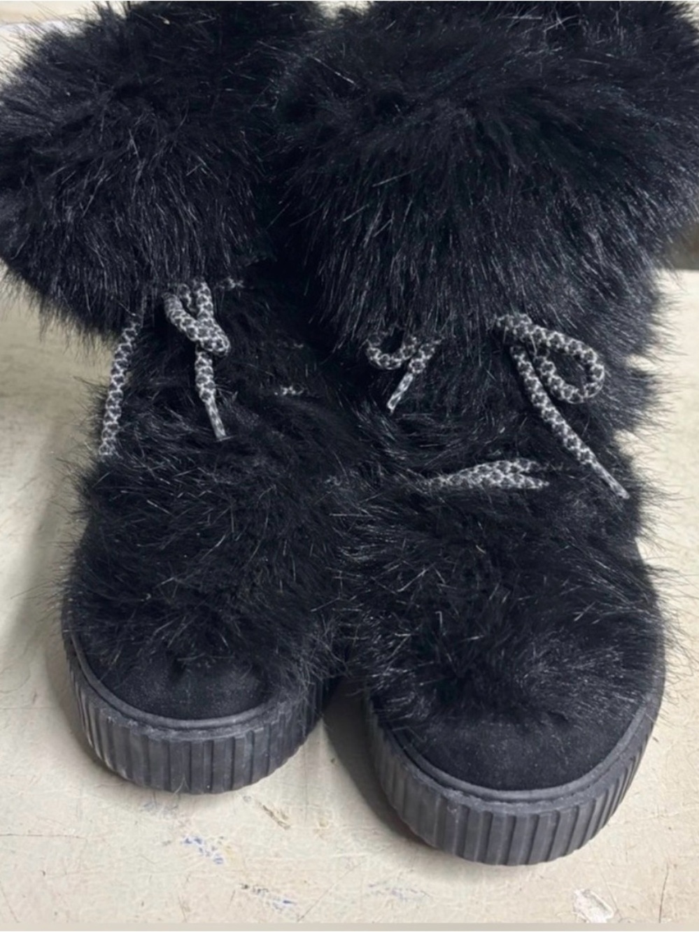 MARC CAIN Faux Fur Platform Ankle Boots